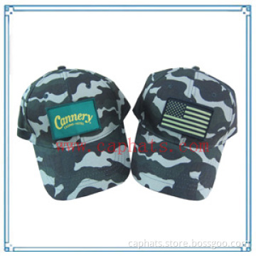 2014 Hot Sale Custom Design 6 Panel Woven Badge Logo Camo Hat Cap (BHXE-004)